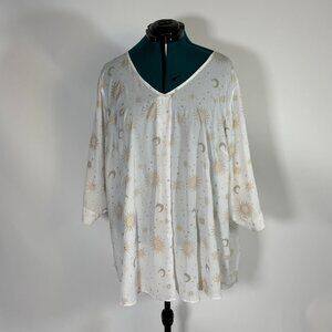 Torrid Cream Celestial Print Top